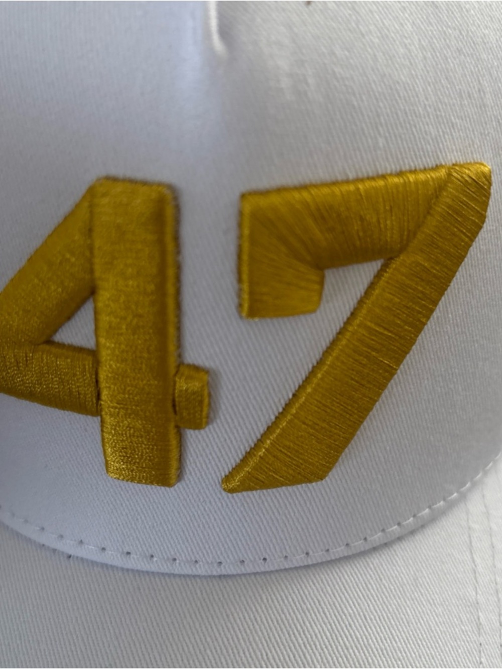 White TPUSA Cap Gold '47' And Gold Embroidered American Flag. NEW - Picture 11 of 11